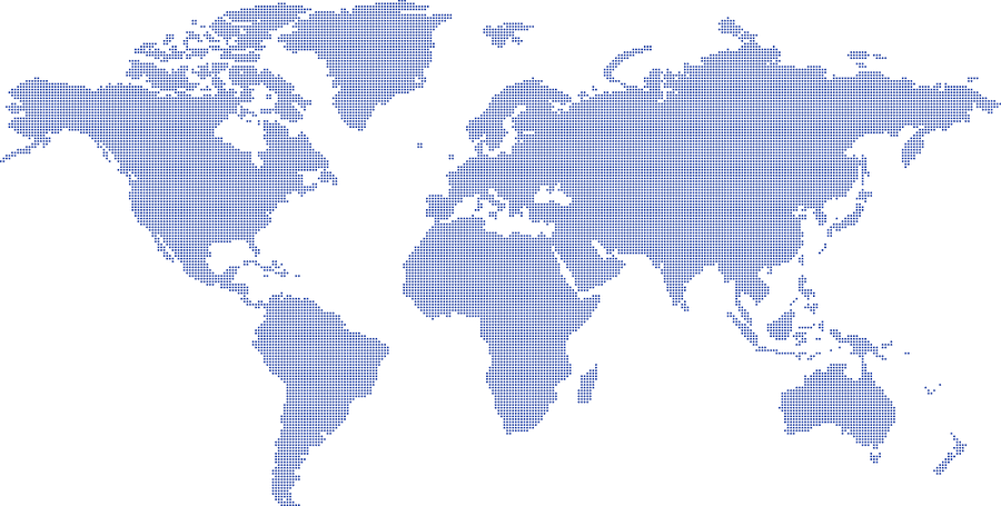 Mapa-múndi representando o alcance internacional do ministério